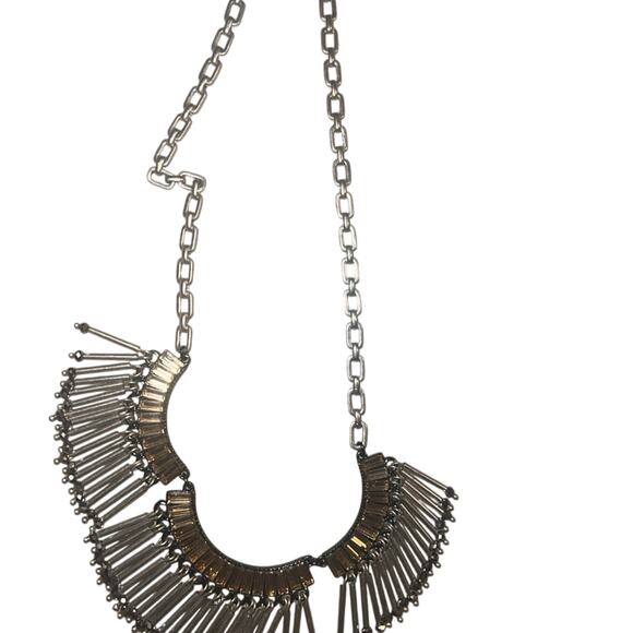 Vtg Stella & Dot Twilight Fringe Necklace old money feminine green Workwear Boho - Picture 10 of 14